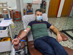 Yoav Bar Zeev, Chairman of the Blood Donors Organization - Donated on the eve of Yom Kippur, 27/9/2020 at the MDA Blood Services Center in Tel Hashomer