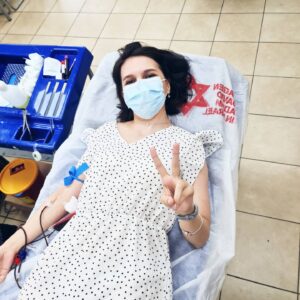 Diana Normirzaeva a fait un don de sang à la station MDA de Holon le 24/09/2021