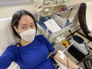 Ноа Ошерович сдала четвертую сдачу крови на 2021 год 31 на станции MDA в Хайфе