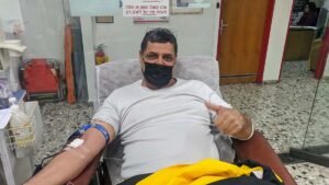 Elitzur Levy donated blood at the MDA Blood Services Center in Tel Hashomer on 05/02/2022