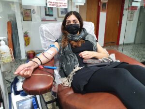 Ronit Tohar donated blood at the MDA Blood Services Center in Tel Hashomer on 05/02/2022