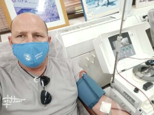 Nir Stoitsky donated plasma after recovery from Corona at the MDA Blood Services Center on March 6, 3